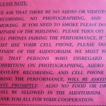 Hence, no photos of performers!