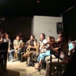 Karl Berger conducting. For those who haven't been to The Stone, that's the bathroom, right there behind the musicians.  Not perfect!