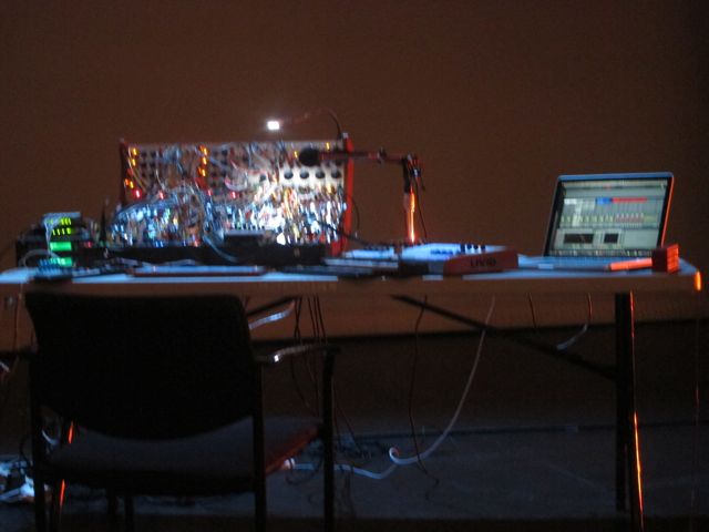 Buchla Synthesizer and Ableton on computer